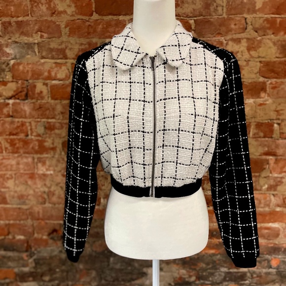 NWT BCBGeneration Plaid Bomber Jacket - Picture 1 of 13